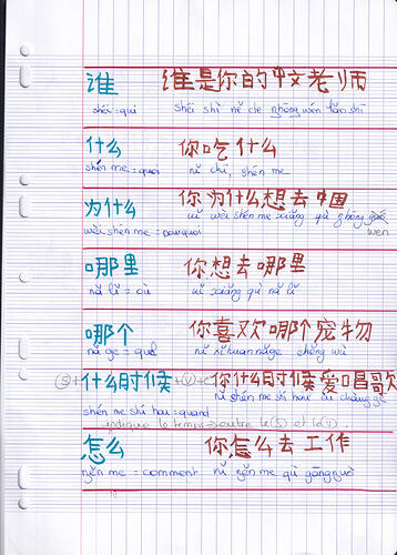questions chinois 2