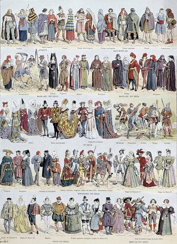 Louis Bombled - Pictorial history of clothing in Ancient Gaul and in France up to the beginning of the seventeenth century published by Larousse 1929 - (MeisterDrucke-189514)